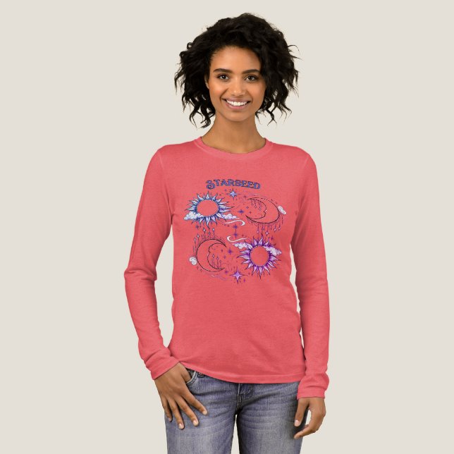 Starseed Long Sleeve T-shirt Tri-Blend Shirt (Volle Vorderseite)