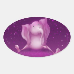 Starshine Elefant-Aufkleber Ovaler Aufkleber