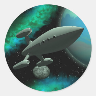 Starship Explorer (Runde) Runder Aufkleber