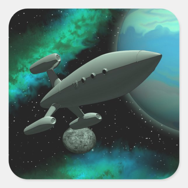 Starship Explorer (Square) Quadratischer Aufkleber (Vorderseite)