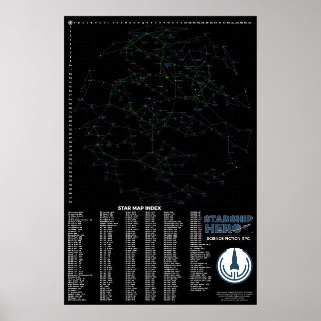 Starship Hero HOPPER Transit Map Poster (Vorne)