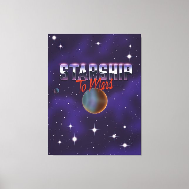 Starship in Mars Leinwanddruck (Vorderseite)