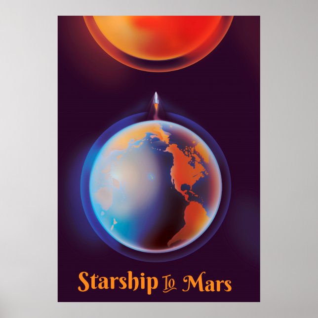 Starship in Mars Poster (Vorne)