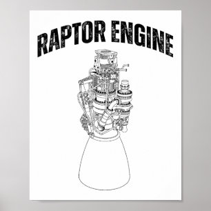 Starship Raptor Motor für Raumforscher & Verstärke Poster