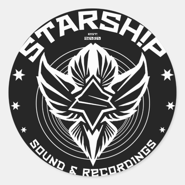 STARSHIP Sound & Recordings Sticker (Blk Bkgd) (Vorderseite)