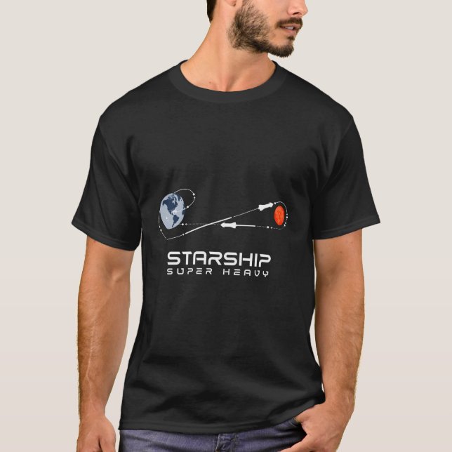 Starship Super Heavy Mars Space Exploration Raptor T-Shirt (Vorderseite)
