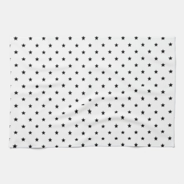 STARSO7 SCHWARZ-WEISS STARS PATTERN GRAFIK BACKGRO GESCHIRRTUCH (Horizontal)