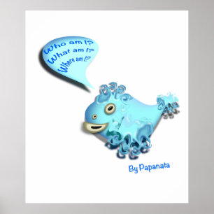 Starstrumpf, Comic, Aufkleber, wer bin i, was bin  Poster