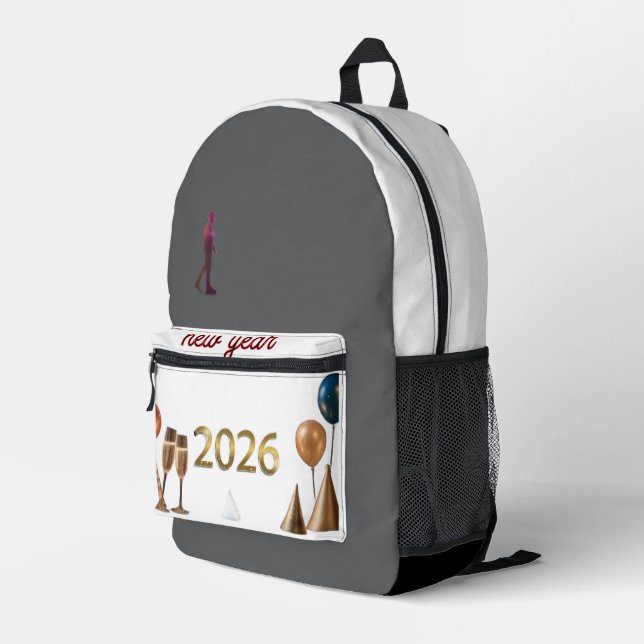 Start 2026 with style — carry the celebration with bedruckter rucksack (Rückseitige Ecke Rechts)