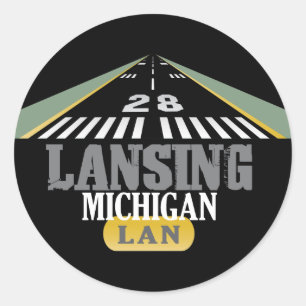 Start 28 - Lansing Michigan LAN Runder Aufkleber