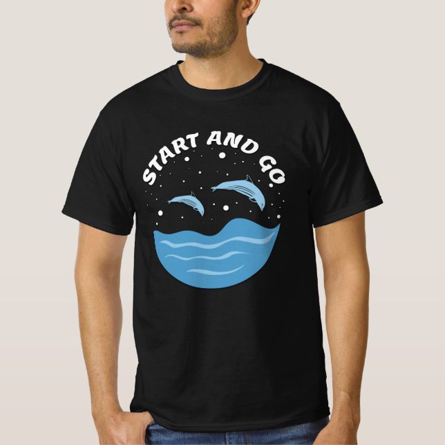 Start and Go! - Cute Dolphins T-Shirt (Vorderseite)