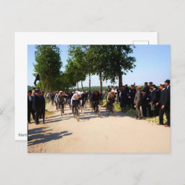 Start der ersten Tour de France Circa 1903 Farbe Postkarte
