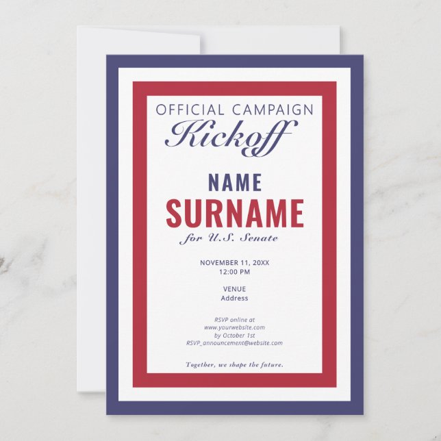 Start der Kampagne "Kickoff Gala" für politische K Einladung (Vorderseite)