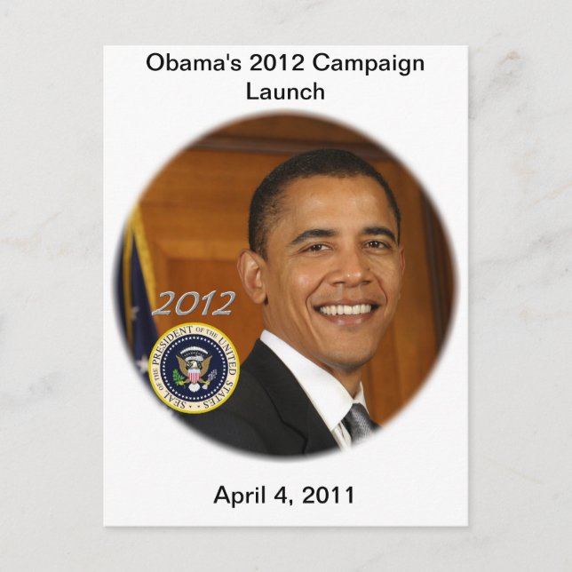 Start der Kampagne von Präsident Obama 2012 Postkarte (Vorderseite)