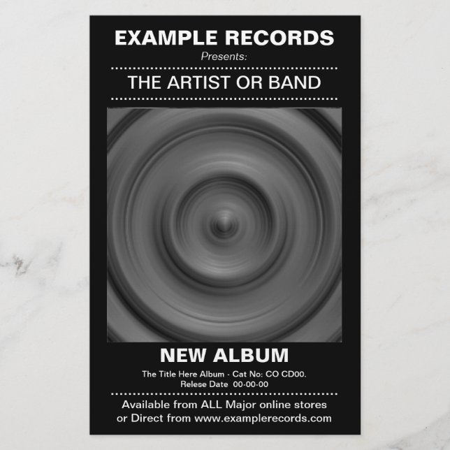 Start der neuen Albumversion - Schwarz Flyer (Vorne)