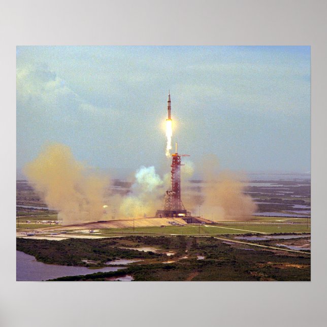 Start des Apollo Soyuz Testprojekts Saturn IB Poster (Vorne)