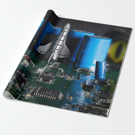 Start des Dragon Watching Space Shuttle Geschenkpapier