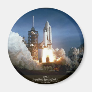 Start des ersten Space Shuttles STS-1 Columbia Magnet