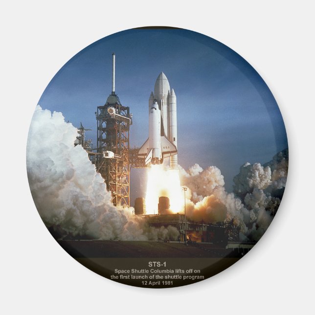 Start des ersten Space Shuttles STS-1 Columbia Magnet (Vorne)