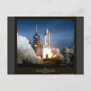 Start des ersten Space Shuttles STS-1 Columbia Postkarte