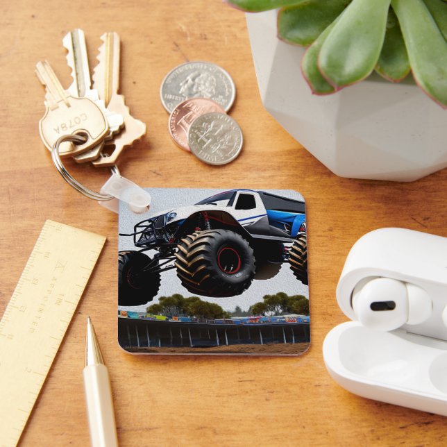 Start des Monster-Trucks, Keyring Schlüsselanhänger (Schreibtisch)