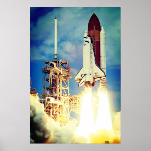 Start des Space Shuttle Discovery Poster