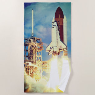 Start des Space Shuttle Discovery Strandtuch