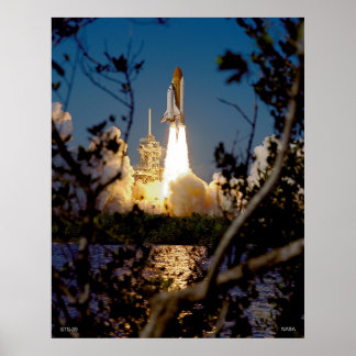 Start des Space Shuttle STS-99 Poster