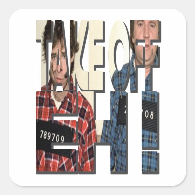 Start, Eh - Kanadische Comedy Legends Quadratischer Aufkleber (Vorderseite)