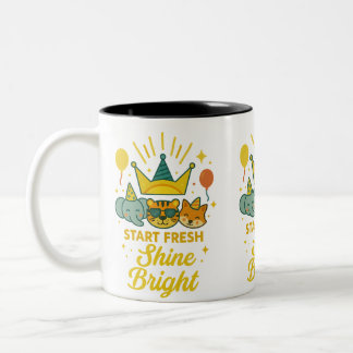 Start Fresh, Shine Bright Zweifarbige Tasse