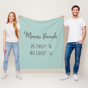 Start GPS-Koordinaten Länge Breitengrad Miami Fleecedecke