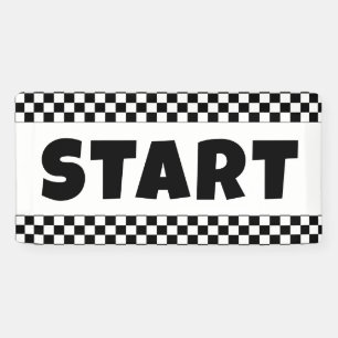 START-Line-Banner für Schwarz-Weiß-Rennen Banner