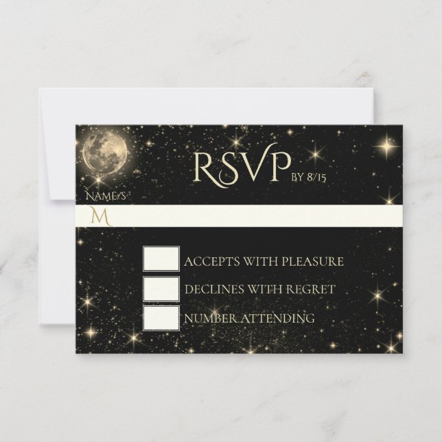 Start Night mit Moon Gold RSVP Card (Vorderseite)