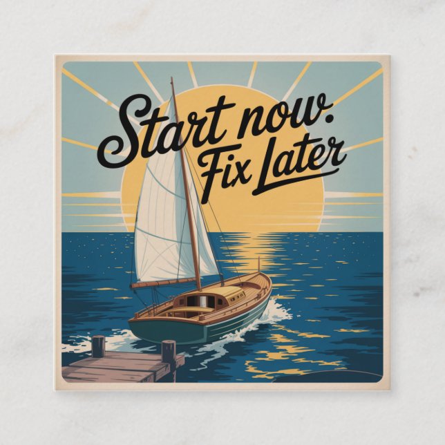 Start Now. Fix Later Telefonnummerkarte (Vorderseite)