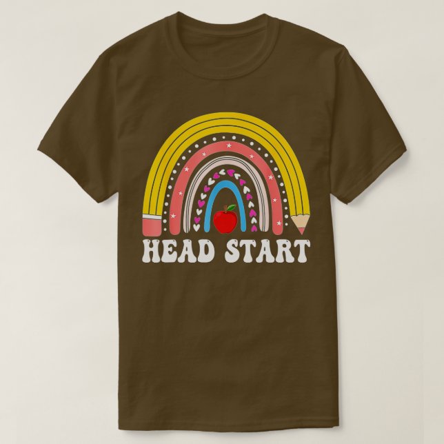 Start-Regenbogen-Headstart-Lehrer erster Tag T-Shirt (Design vorne)