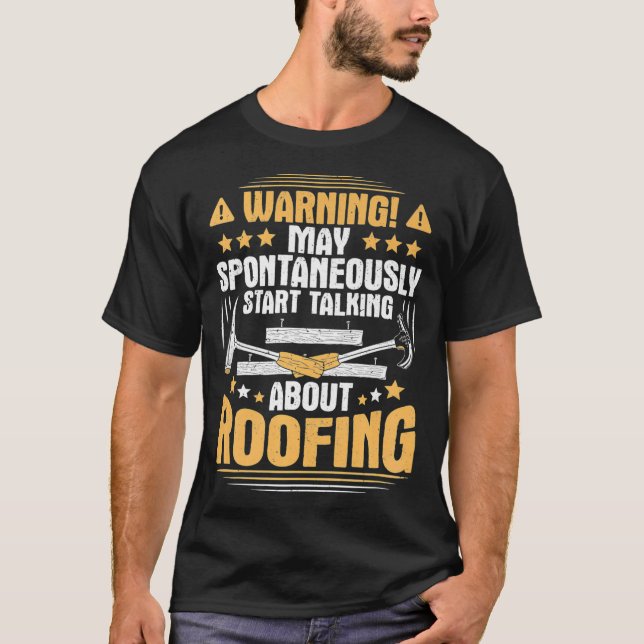 Start Talking About Roofing Roofer Premium T-Shirt (Vorderseite)