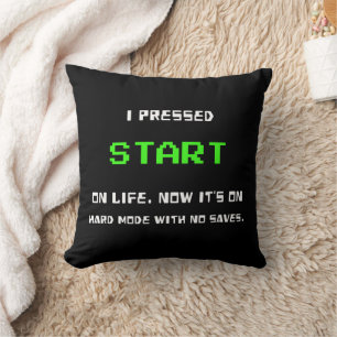 START-Taste Retro 8 Bit Pixel Art Gamer Gaming Kissen