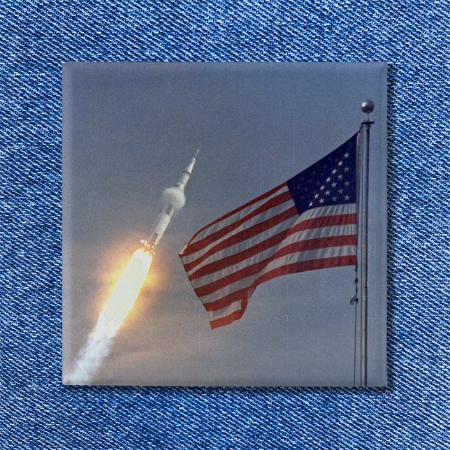 Start von Apollo 11 Button (Apollo 11 Launch Pinback Button)