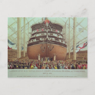 Start von H.M.S. Royal Albert, Screw Steamer Postkarte