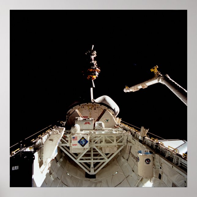 Start von LAGEOS II von Shuttle Columbia (STS-52) Poster (Vorne)