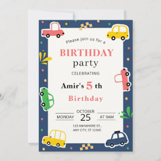 Start Your Engines for a Birthday Adventure Einladung