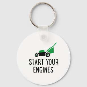 Start your Engines Lawn Mower Schlüsselanhänger