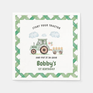 Start Your Tractor 1. Geburtstag Serviette