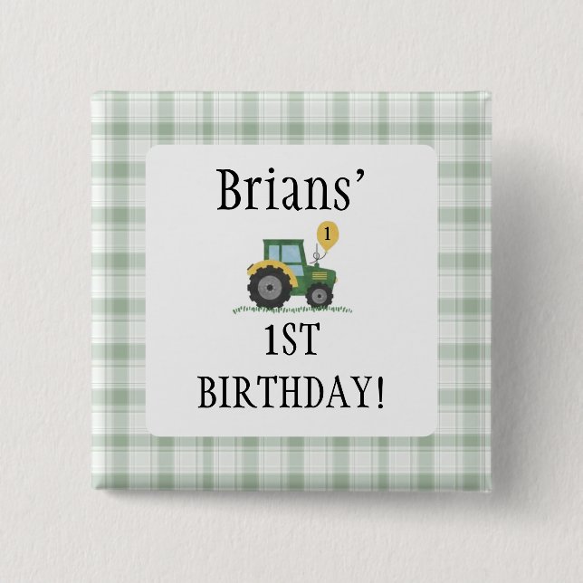 Start Your Tractor Square Button (Vorderseite)