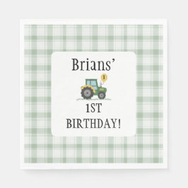 Start Your Tractor Square Paper Napkin Serviette