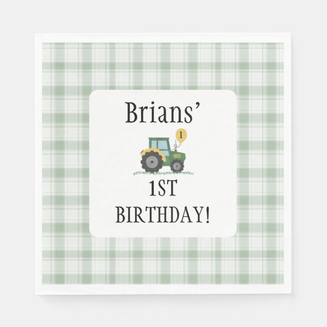 Start Your Tractor Square Paper Napkin Serviette (Vorderseite)