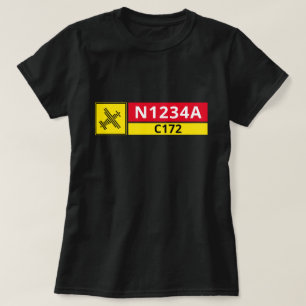 Startbahnschild mit Flugzeugnummer T-Shirt