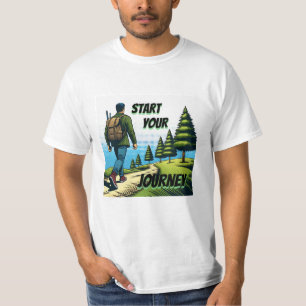 Starte deine Reise Wandern auf einem Trail T-Shirt