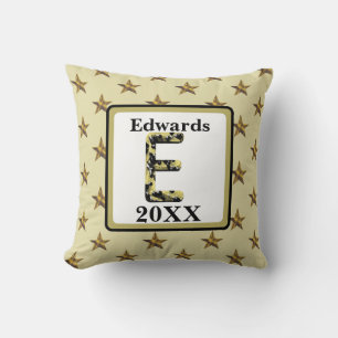 Starte Monogram Gold Initial Elegante Wohngestaltu Kissen