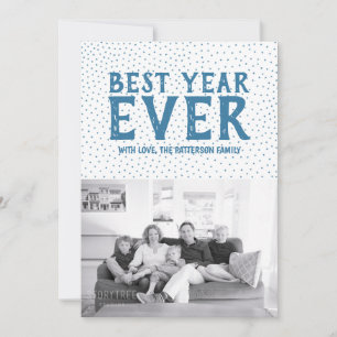 Started Best Year Ever New Year Foto Card   Blau Feiertagskarte